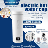 SUNATUR 400ml Electric self heating Cup Portable Thermos Smart Temperature Travel heater tumbler 316L kettle coffee wireless mug