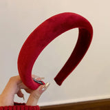 New Year's Christmas Red Hair Bands Fall Winter Popular Wide Edge Pressure Hairpin Headband Headdress Hair Accessories for Women