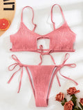 Sexy Hollow Out Micro Thong Bikini Women Swimwear Female Swimsuit Two-pieces Bikini Set Brazilian Bather Bathing Suit Swim Lady