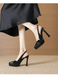 Baotou Slingbacks Sandals Women's Summer 2026 New Pointed Thin Heel High Heels for Ladies Waterproof Table Not Tired Foot Shoes