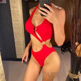2026 Sexy Halter Asymmetric One Shoulder One Piece Swimsuit Women Swimwear Female Bather Bathing Suit Swim Lady Monokini V2660