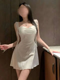New girls' suspender pink chiffon patchwork satin lace nightclub new sexy slim fit nightgown home satin uniform qqny dress E7BX