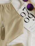 2025 New Sexy Halter Women Swimwear One Piece Swimsuit Female Hollow Out Monokini Bather Bathing Suit Summer Beach Wear Bodysuit