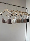 Wireless Summer Bra French Style, Front Closure Thin Straps for Sml Bust Seamless Triangle Cup Beautiful Back No Show Comfort AB