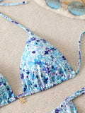 Triangle Halter Thong Bikinis 2026 Women Sexy Printed Swimsuit Floral String Swimwear Female Bathers Bathing Swimming Swim Suit