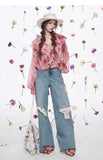 Ladies French ruffled chiffon shirt spring new temperament top