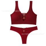 Sexy seamless underwear set push-up bra vest sports breathable push-up set