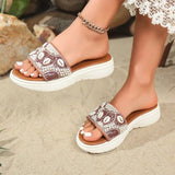 2026  New Series Flat Bottom Leaky Toe with Water Diamond Decorative Slippers Fashion and Comfortable Women's Slippers