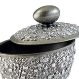 8" Tall Silver Finish Decorative Jewelry Box - Twilight Design in Polyresin