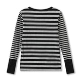 Women Striped Print Long Sleeve Tops Fitted Round Neck Fall T-shirts Casual Streetwear for Daily Office Party