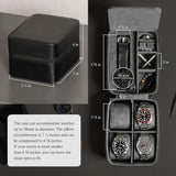 5-Watch Travel Case with Zipper | Durable Portable Organizer for Watches & Smartwatches up to 50mm (Black/Grey)