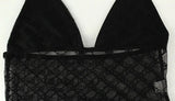 Ahagaga Sexy Club Women's Bodysuits Solid See Through Skinny Camisole Blackless Slim Fit V-Neck Mesh Sleeveless Streetwear Tops