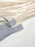 2-piece women's sexy striped bra with steel rims gathered push up straps adjustable daily comfort bra R8814