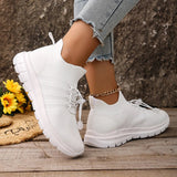 Breathable White Sport Sneakers Women Plus Size 43 Mesh Platform Running Shoes Woman 2026 Soft Thick Sole Walking Shoes Ladies