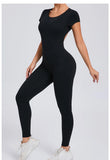 One-piece Yoga Padded Backless Suit Female Rompers Quick Dry Yoga Clothing Workout Bodysuits Scrunch Sports Jumpsuit Women
