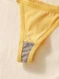 Women's Sexy Low Waisted Thong Hollow Out No Trace Antibacterial Underwear Daily Breathable Close Fitting Underwear J0129