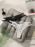 Women's sexy lace thong embroidered flower low waist hollow out seamless comfortable close fitting underwear C851