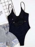 2026 Sexy Black One Piece Swimsuit Swimwear Women Solid One-piece Bathing Suit Beachwear Costumi Da Bagno Donna Banadores Mujer