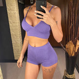 Ribbed Shorts Female Swimsuit High Waist Bikini Women Swimwear Two-Pieces Bikini Set Padded Bather Bathing Suit Swim Lady V3281