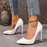 2026 Plus Size 45 Summer Elegant White Stiletto Pumps Pink Sexy Pointy Toe Thin High Heels Shoes Women Black Office Lady Shoes