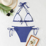 Sexy Orange Bikini 2025 Women Pearls Strap Push Up Drawstring Side Thong Swimsuit Luxury Lace Up Beach Bathing Suit Swimwear