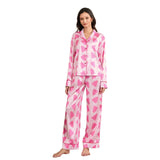 Women Christmas Pajamas Set Bow/Santa/Tree Print Long Sleeve Shirts Tops and Pants Sleepwear 2 Pieces Loungewear Suits