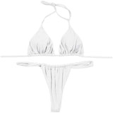 Sexy Bikini Set Two Piece Swimsuit Bikini Set Push Up Bra Solid Thong Women Swimwear Beachwear Bathing Suit Traje De BañO 2024