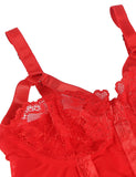 Over Size Lace Red Bodysuit Women Jumpsuit With Adjusted-straps Bodycon Slimming Clubwear Women Garter Temptation Mesh Lingerie