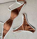 2026 Sexy Bikini Women Swimsuit Female Swimwear Bandeau Biquini Bathing Suit Shiny Swimming Suits Halter Bodysuit Beachwear
