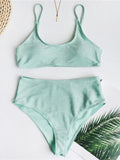 2025 Glitter Sparkling Female Swimsuit High Waist Bikini Women Swimwear Two Pieces Bikini Set Wrinkled Bandeau Bathing Suit Swim