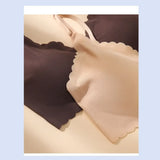 Seamless Ice Silk Ultra-Thin Breathable Bra Comfortable Breathable Underwear Women's Suspender Wavy Sexy Push-up Vest