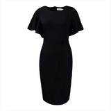 2025 Women Plus Size Bodycon Dress Fashion Elegant Commuter Sexy Short Sleeved Office Vestidos Solid Color High Waisted Dresses