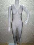 2026 New Fishnet Long Dress V-neck Mesh Sparkling Rhinestone Crystal Swimsuit Bikini Cover Up Beach Bathing Suit Women Cover Ups