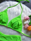 Sexy Folds Bikini Set Solid Micro Bikinis Women Swimsuit Female Triangle Swimwear Beach Wear Bathing Suit