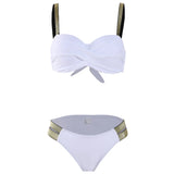 New S - XL Bra Bikini Push Up Swimsuit Female Swimwear Women Two-Pieces Bikini Set With Cup Bather Bathing Suit Swim Lady V2310