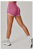 Color Blocking Patchwork Yoga Shorts Women Tight Fitting Peach Hip Lifting Sports Pants Gym Running Bike Wear Leggings