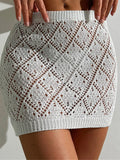 Sexy Hollow Out Crochet Knitted Tunic Beach Cover Up Cover-ups Beach Dress Beach Wear Beachwear Mini Skirt Female Women K6587