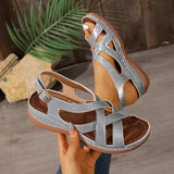 Rome Style Cross Strap Wedges Sandals Women Summer Lightweight Platform Sandles Woman Plus Size 43 Peep Toe Gladiator Sandals