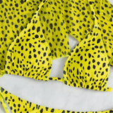 S- XXL Leopard Printed Long Sleeve Bikini Women Swimwear Female Swimsuit Three-Pieces Bikini Set Bather Bathing Suit Swim V3193Y