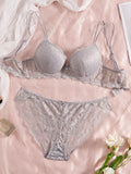 6-Piece Set Lace Women's Underwear Set No Lining Lace Push up Bra Comfortable Fitting Sexy Mesh Lace Panties Women's Bra Set