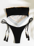 S-XXL Printed Crop Top Bikini Women Bandeau Bikinis Swimwear Female Swimsuit Two-pieces Bikini Set Bathing Suit Swim Beach Wear