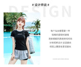 Split Swimsuit Women's Short Sleeved Conservative Cover Belly Slimming Professional Sports Sexy Hot Spring Two-piece Swimsuit