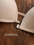 MOYISU French Triangle Cup Underwear Women's Thin Straps Beautiful Back Halter Invisible Front Buckle Bra Thin Seamless Bra