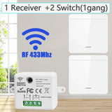 86 Wireless Light Wall Switch RF 433Mhz Remote Control Mini Relay Receiver Smart Lighting Switch For Lamp LED 10A 110V 220V 1pc