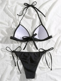 Sexy Halter Push Up Bra Cup Bikini 2025 Women Swimsuit Female Swimwear Two Pieces Bikini set Brazilian Bathing Suit Swim Beach