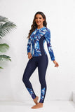 2026 Long Sleeve Zipper Surfing Swimsuit Print Pants Swimwear Women Two Pieces Diving Clothes Beachwear Bathing Swimming Suit