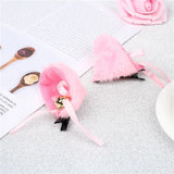 Lolita Bells Cat Ear Hair Clips Fur Headwear Anime Hairpins Headdress Cosplay Hairclip Headsband Party Costume Hair Accessories