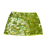 Women's Summer Solid Color Mini Sequins Skirts High Waist Side Split Tie Up Skirt for Daily, Travel, Parties