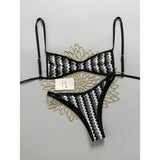 2026 Striped High Leg Cut Brazilian Bikini Female Swimsuit Women Swimwear Two-pieces Bikini set Bather Bathing Suit Swim V8216