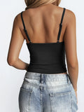 Phantasy Women Y2K Black Camisole Sexy Spicy Girl Style Solid Color Suspender Lace Vest Retro Women's Tanks 2026 Summer Outfit